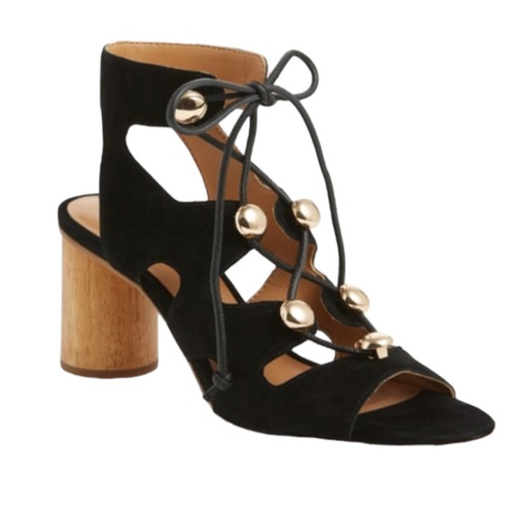 REBECCA MINKOFF Black Adiv Ghillie Lace Up Sandals Sz 8.5 - Picture 1 of 10